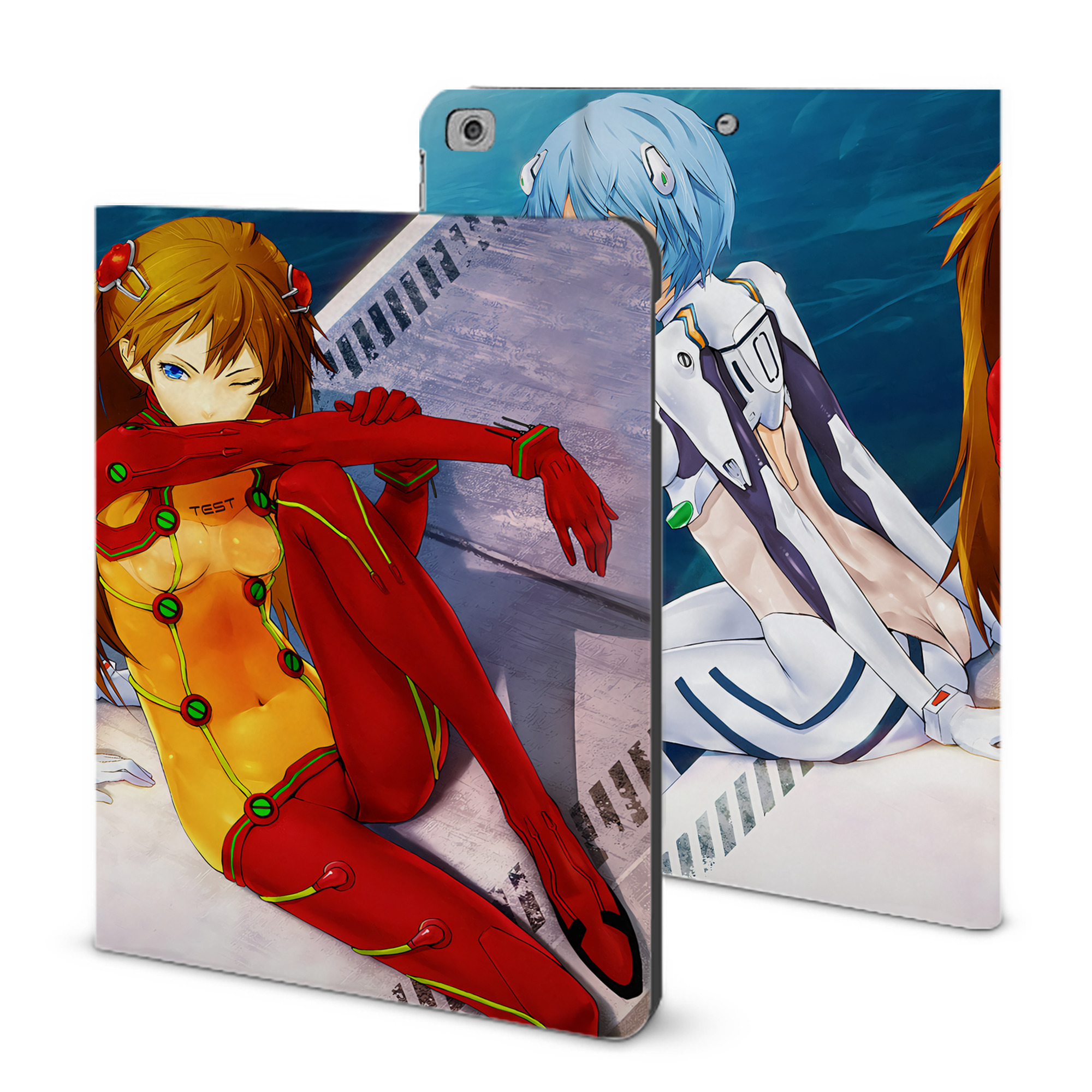 （画像用） EVA 新世紀エヴァンゲリオン IPad ケース ブック型 PUレザー TPU 耐衝撃 軽量 薄型 ペン収納なし 全面保護 IPad 各モデル対応